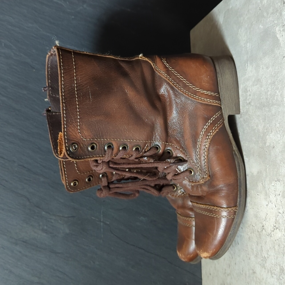 Steve Madden Leather Combat Boots